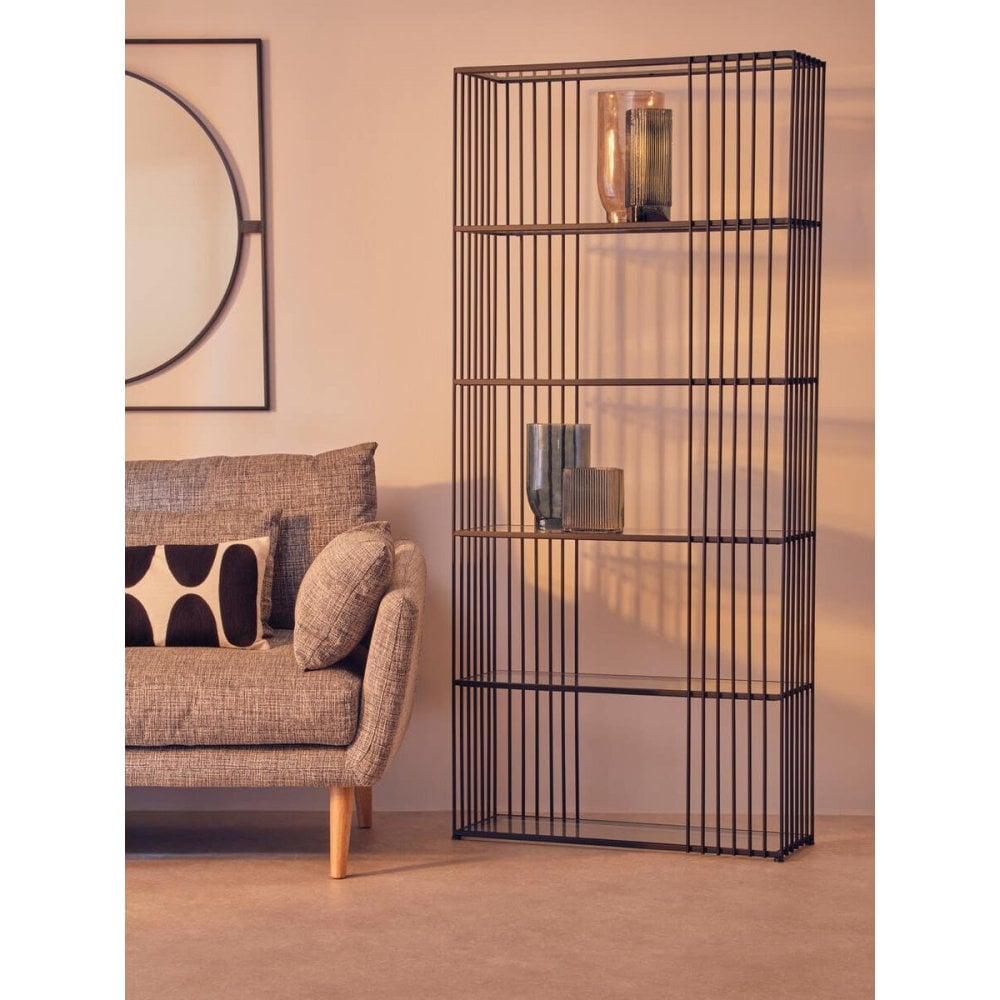 Edge Five Tier Black Bookshelf