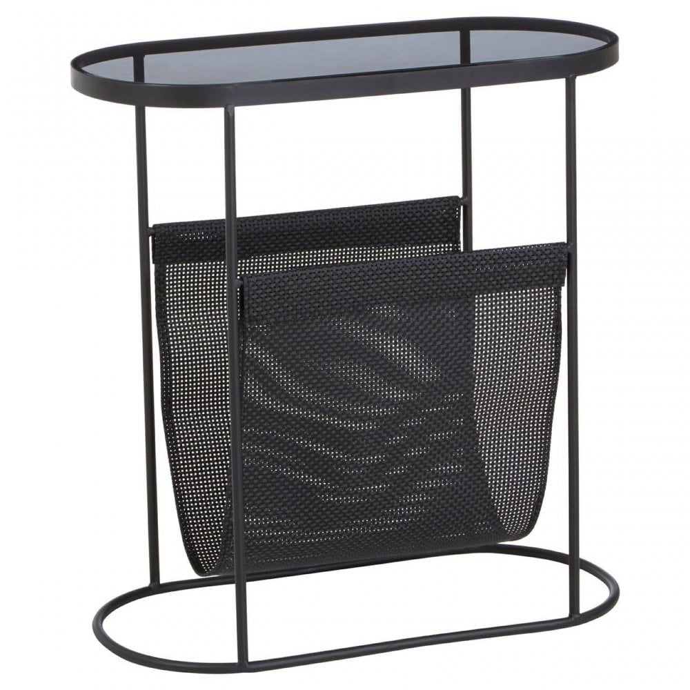 Edge Grey Glass Side Table