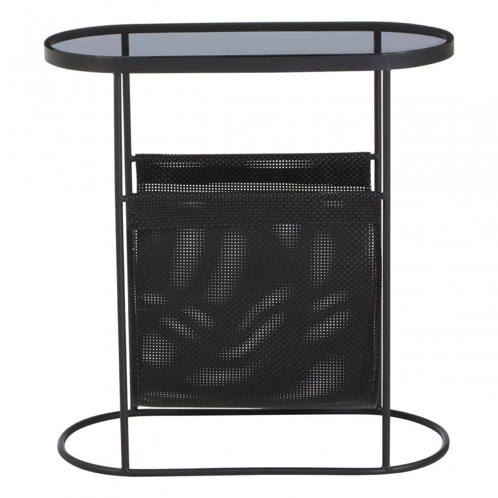 Edge Grey Glass Side Table