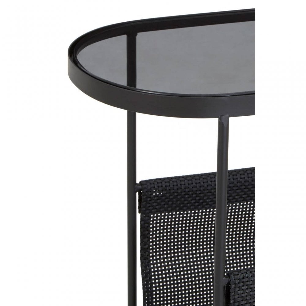 Edge Grey Glass Side Table