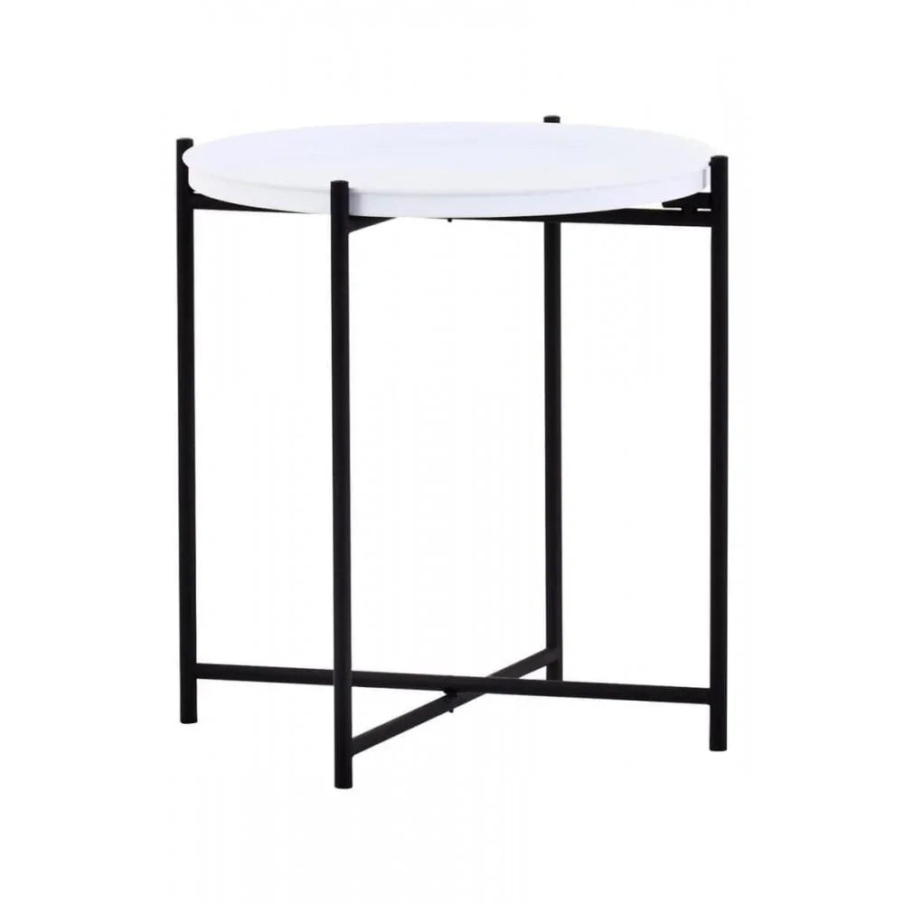 Orion Round White Top Side Table