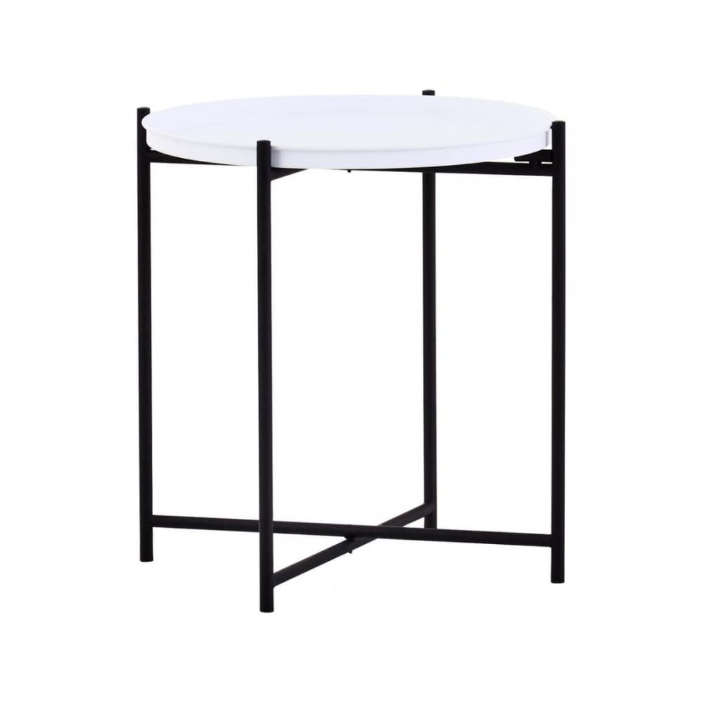 Orion Round White Top Side Table