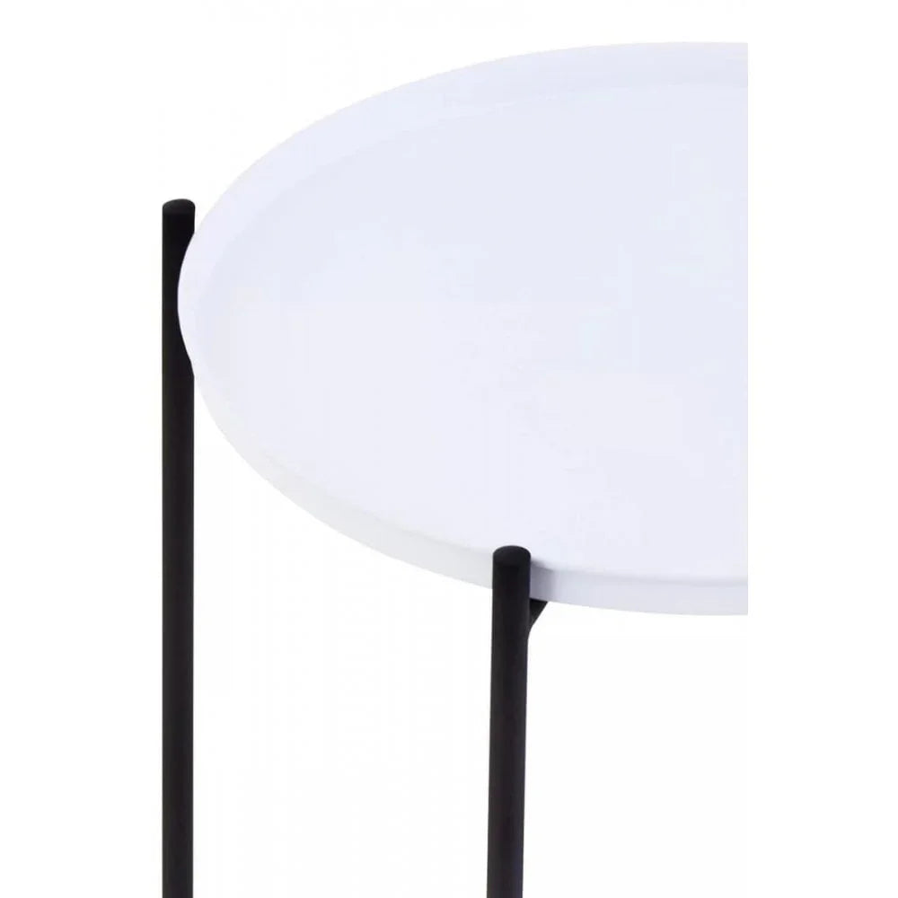 Orion Round White Top Side Table