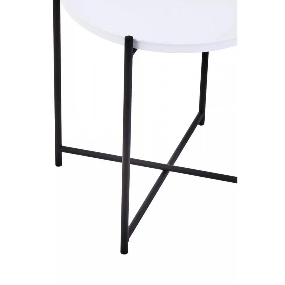 Orion Round White Top Side Table
