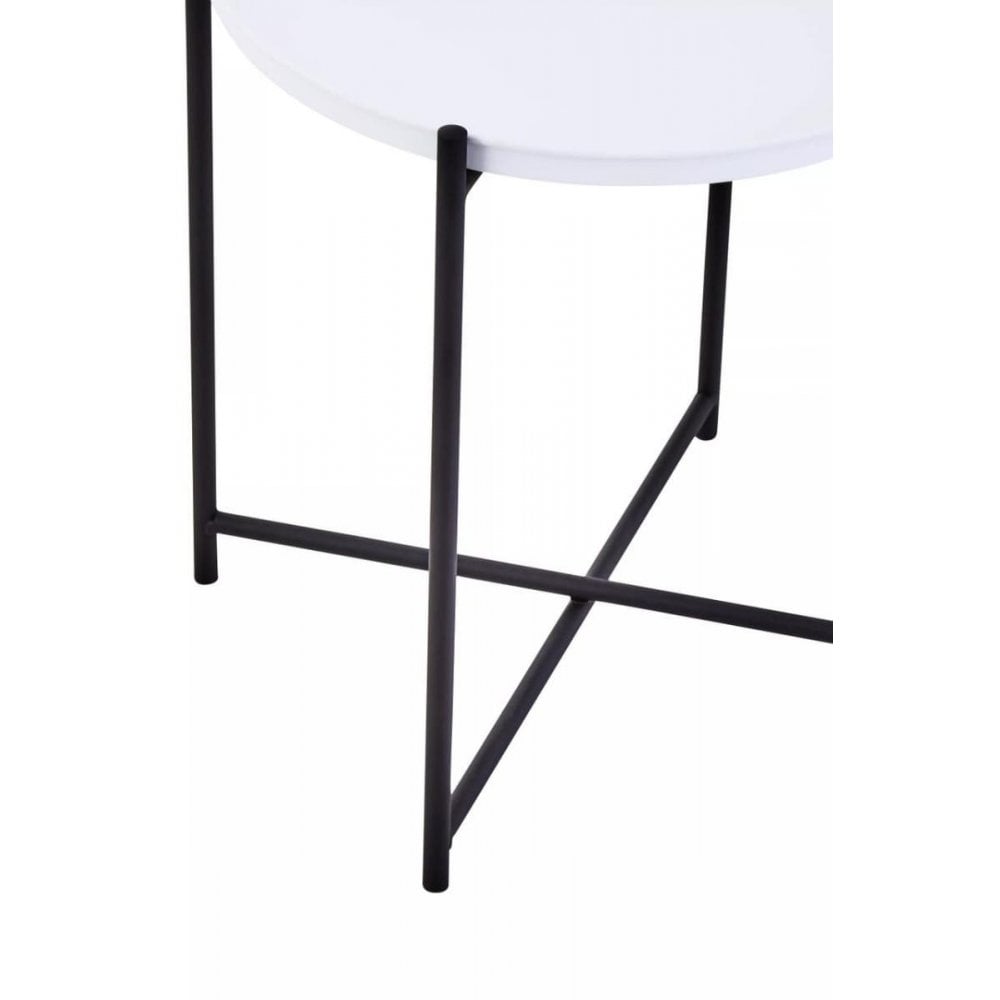 Orion Round White Top Side Table