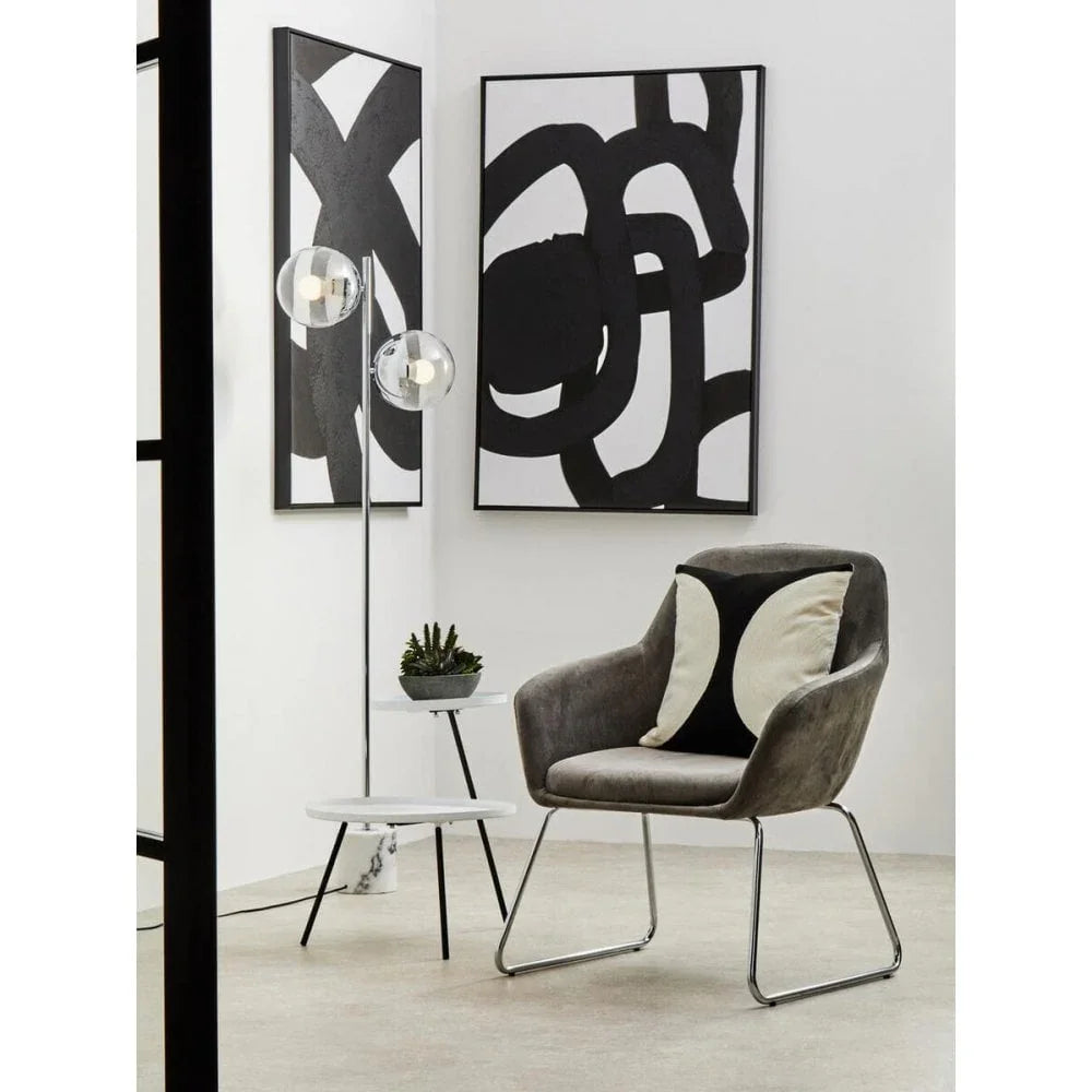 Orion Two Shelf White &amp; Black Side Table