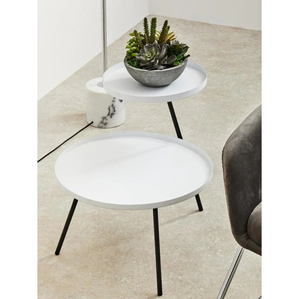 Orion Two Shelf White &amp; Black Side Table