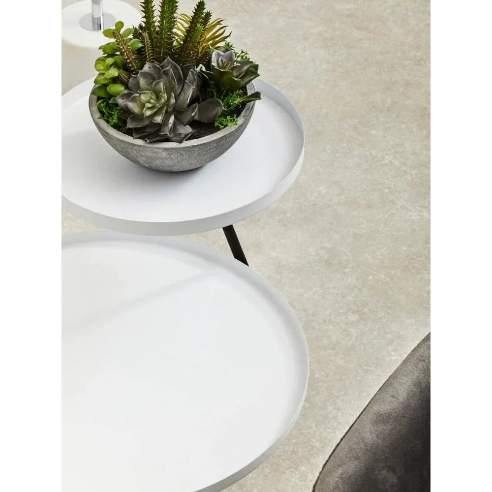 Orion Two Shelf White &amp; Black Side Table