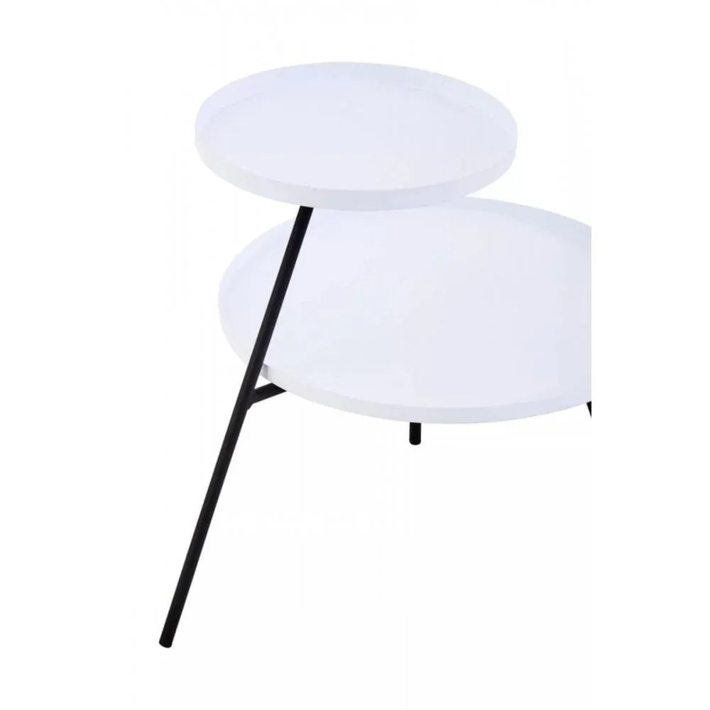 Orion Two Shelf White &amp; Black Side Table