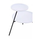 Orion Two Shelf White &amp; Black Side Table