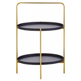 Orion Two Tier Black &amp; Gold Side Table