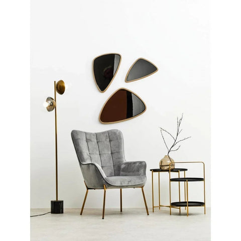 Orion Two Tier Black &amp; Gold Side Table