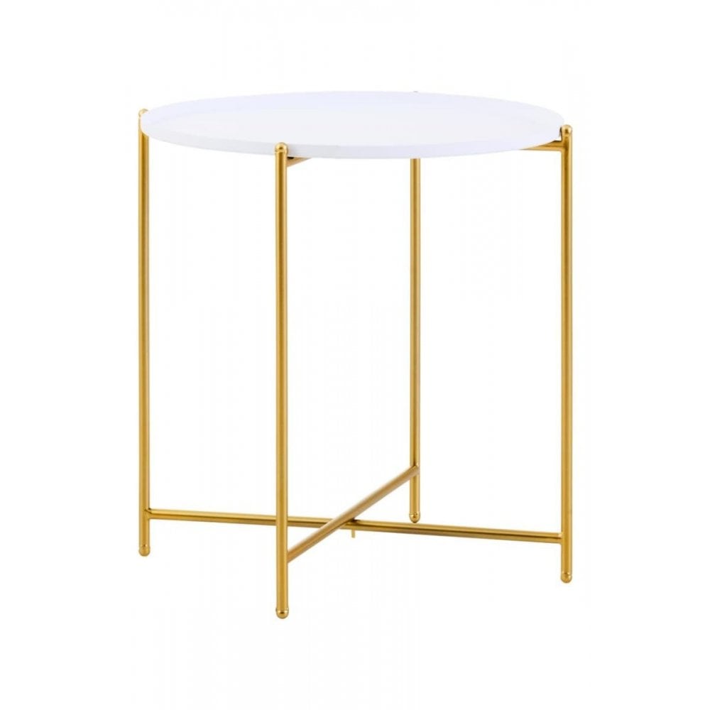 Orion White Top Side Table