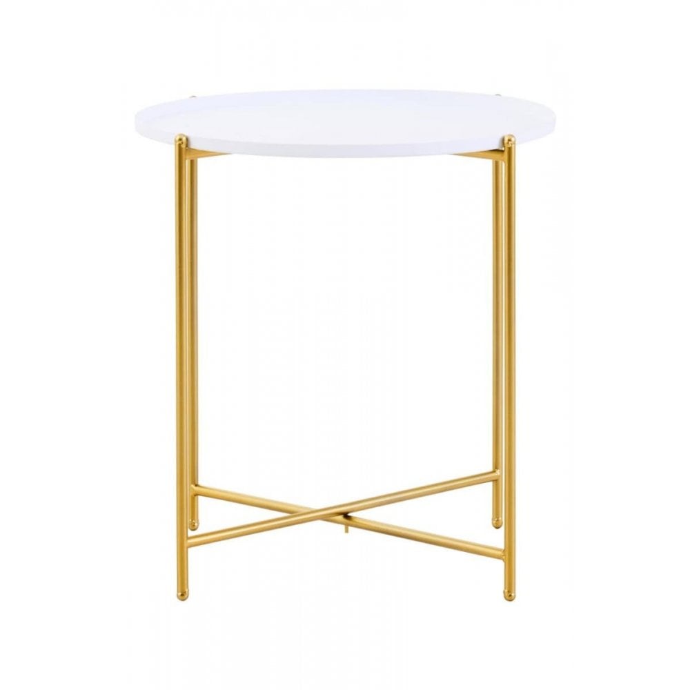 Orion White Top Side Table