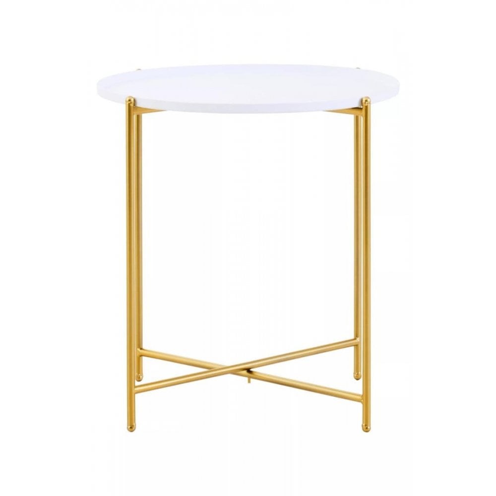 Orion White Top Side Table