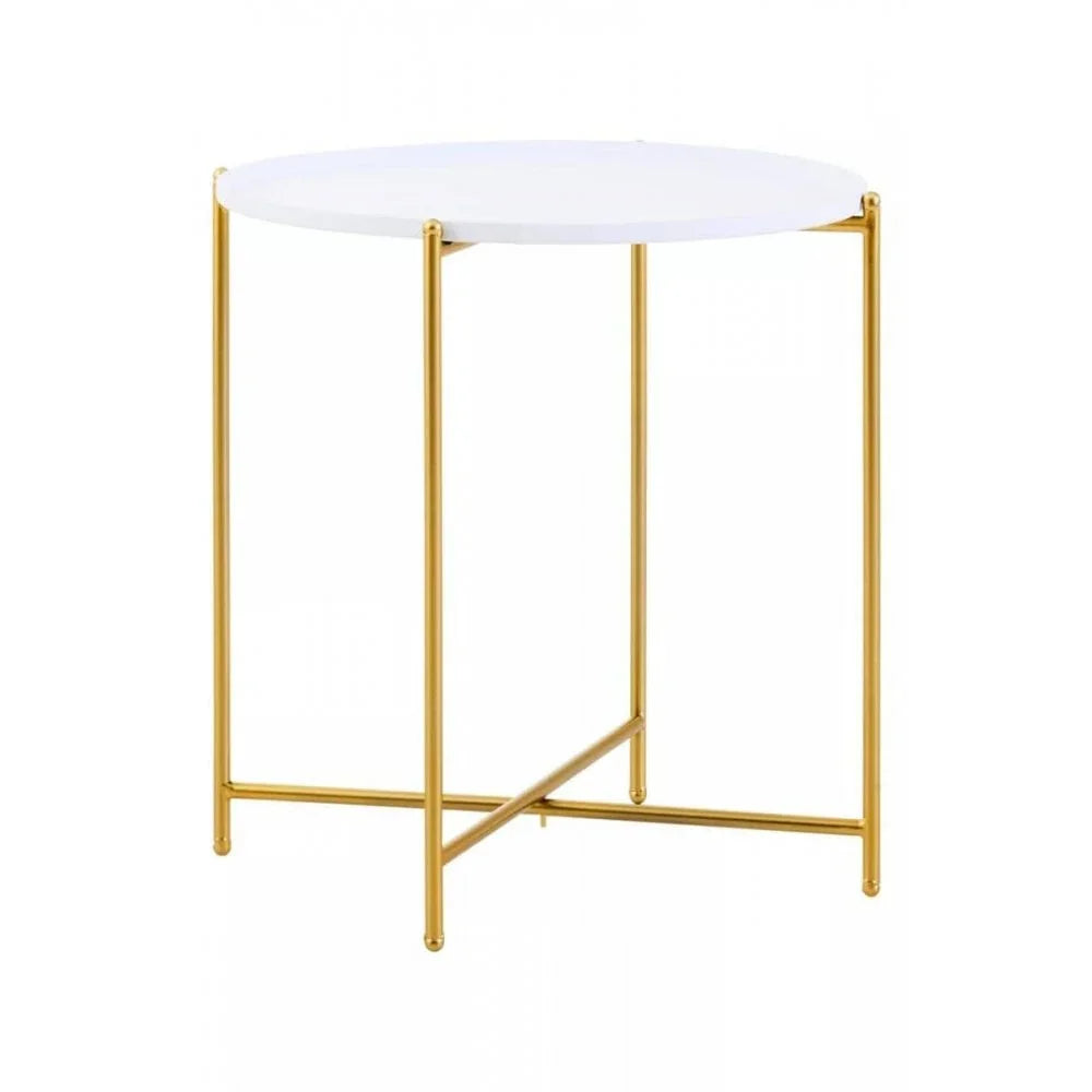 Orion White Top Side Table
