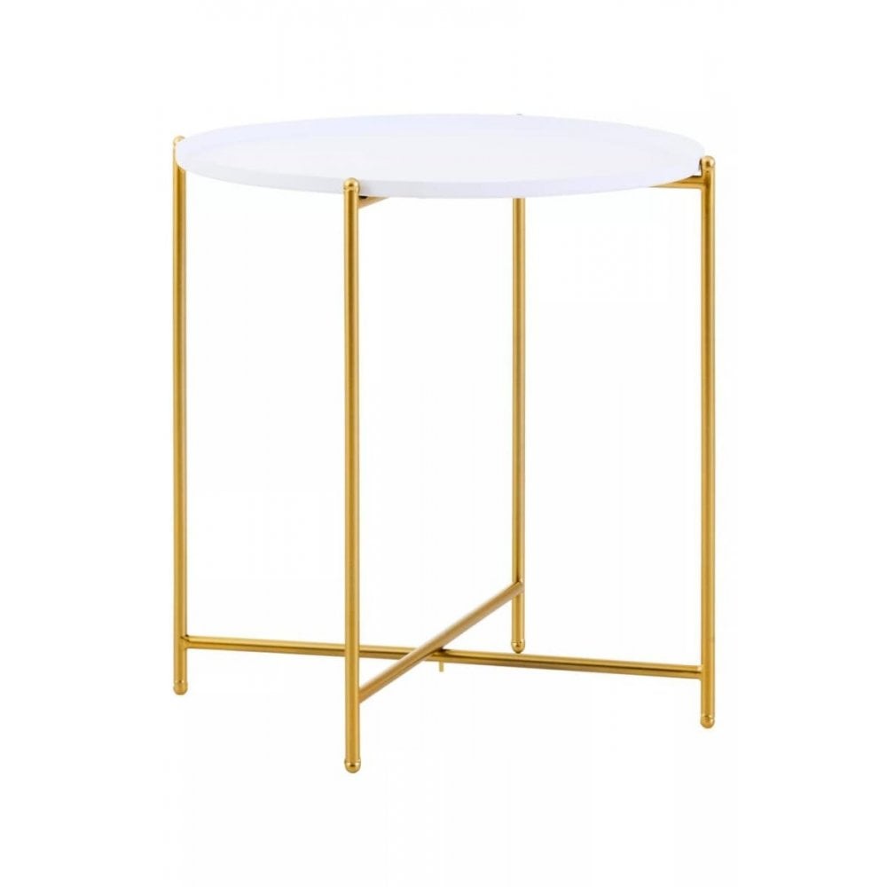 Orion White Top Side Table