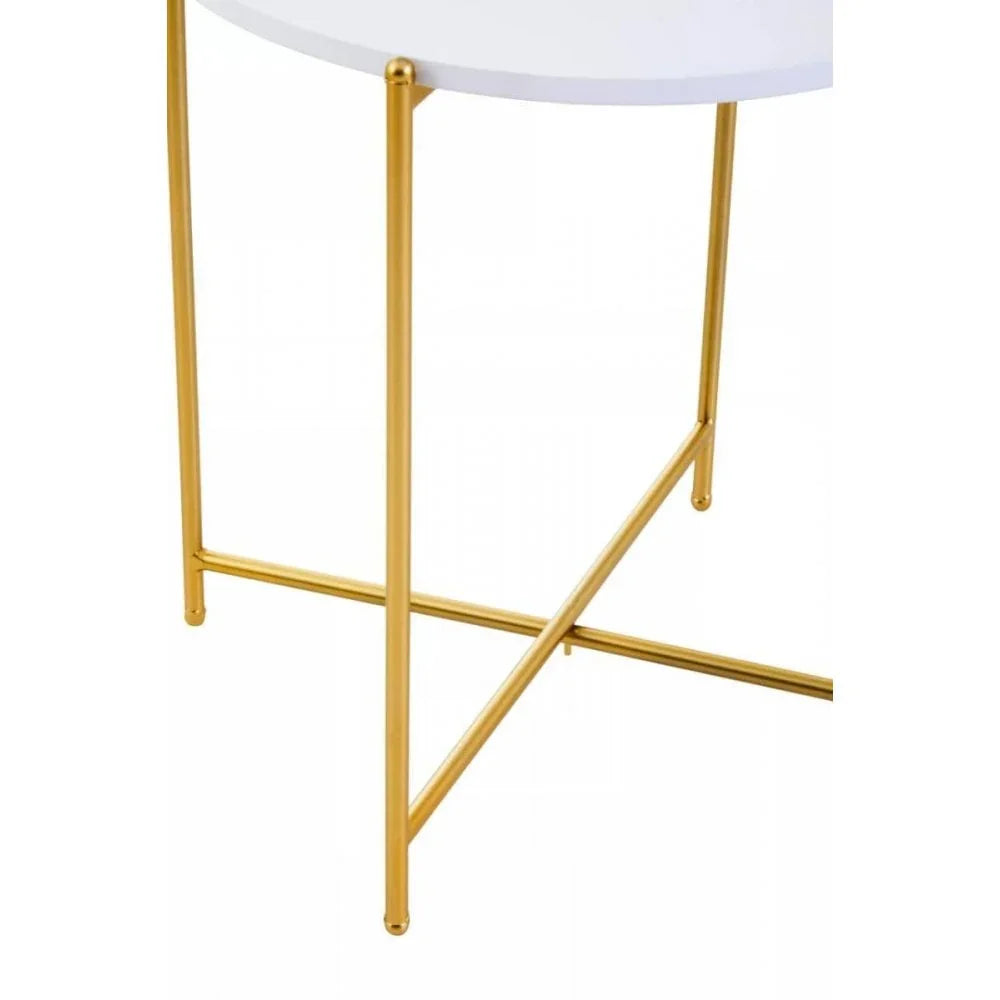 Orion White Top Side Table