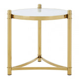 Astral White Tempered Glass Side Table