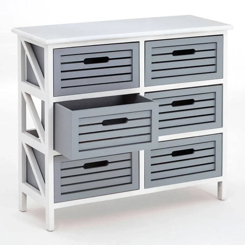 Oakstone 6 Grey Drawers Unit