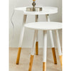 Meridian White &amp; Natural Round Side Table
