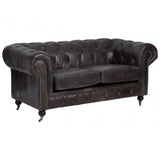 Cambridge 2 Seat Grey Leather Sofa