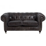Cambridge 2 Seat Grey Leather Sofa