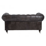 Cambridge 2 Seat Grey Leather Sofa