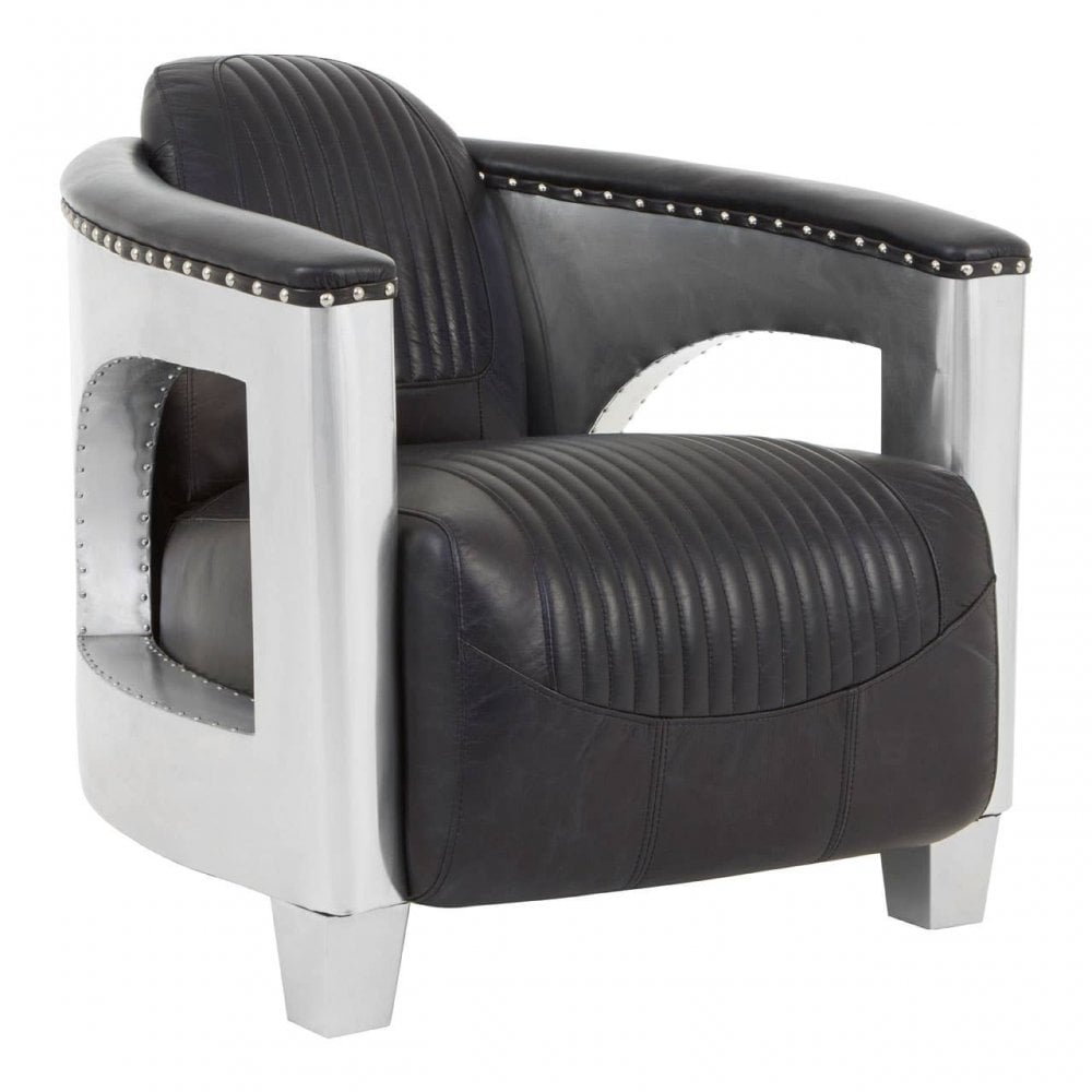 Cambridge Black Leather Sofa Chair