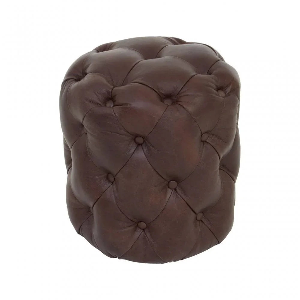 Cambridge Coffee Leather Stool