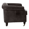 Cambridge Grey Leather Winged Armchair