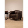 Cambridge Grey Leather Winged Armchair