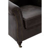 Cambridge Grey Leather Winged Armchair