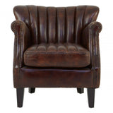 Cambridge Winged Brown Leather Armchair