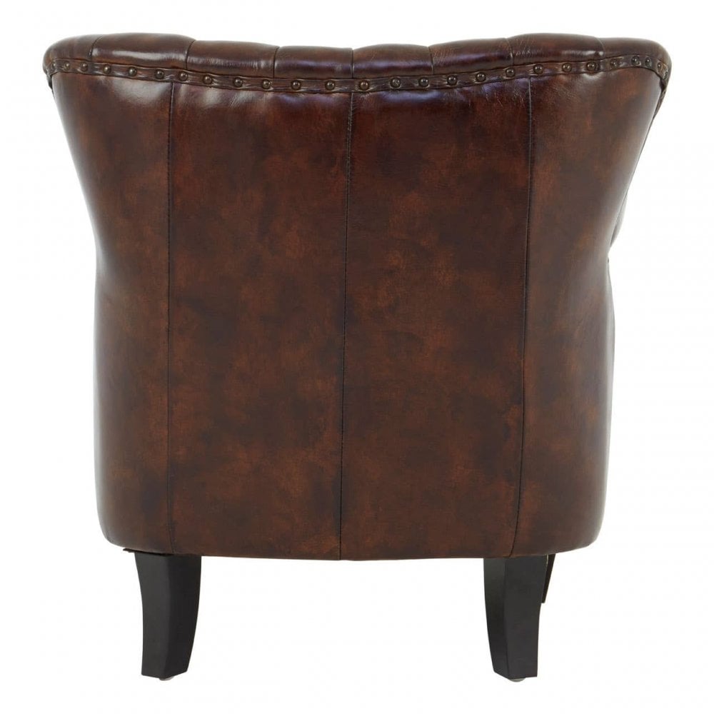 Cambridge Winged Brown Leather Armchair