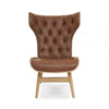 Avalon Brown Leather Effect Chair with Winged Back