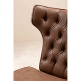 Avalon Brown Leather Effect Chair with Winged Back