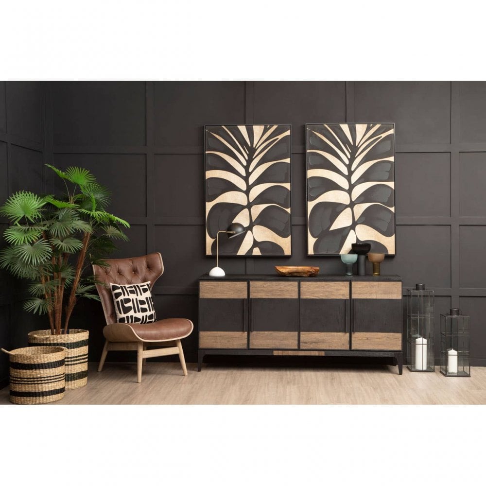 Avalon Brown Leather Effect Chair with Winged Back