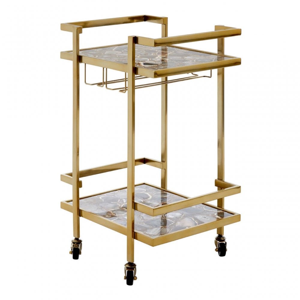Luna Gold Finish Drinks Trolley