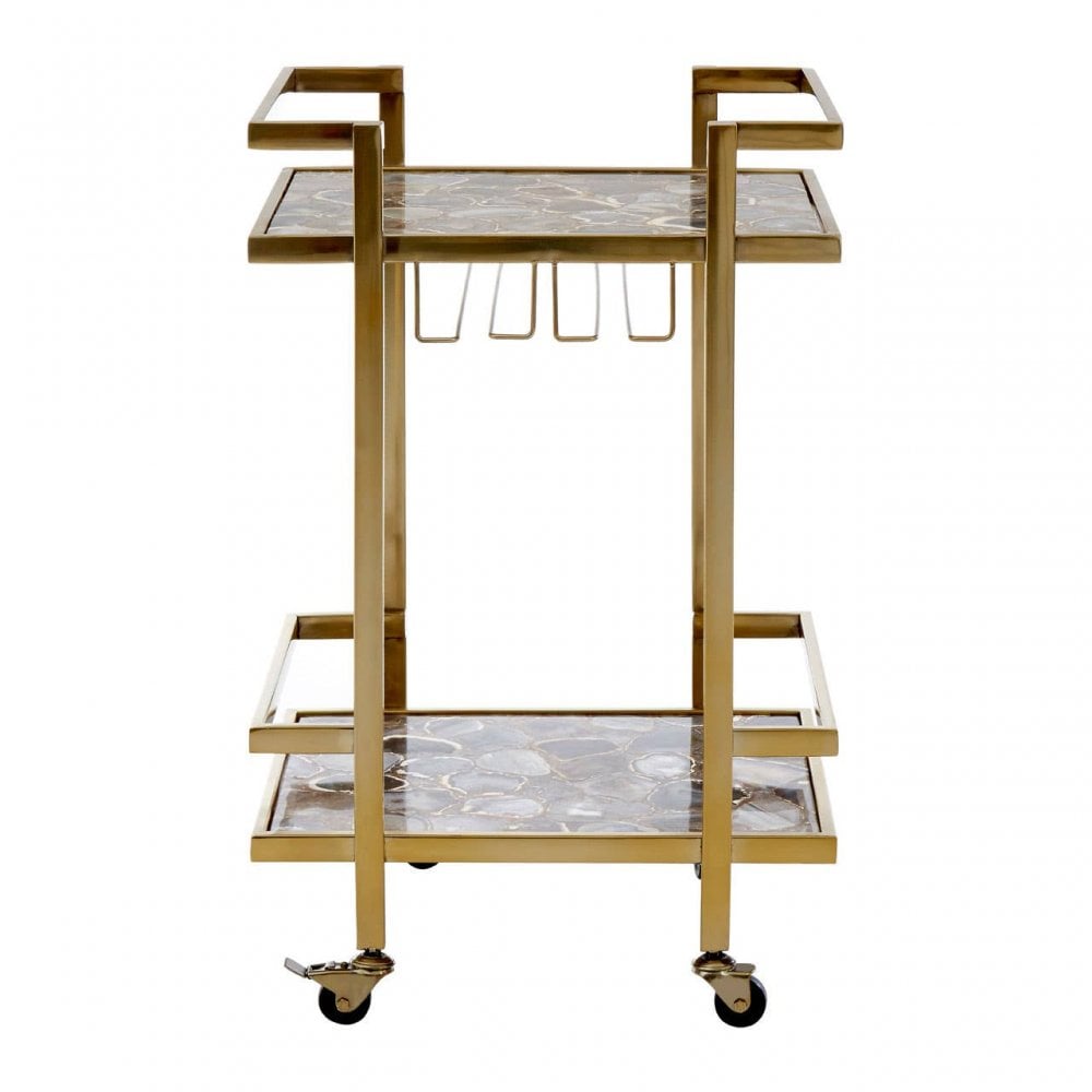 Luna Gold Finish Drinks Trolley