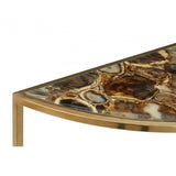 Luna Half Moon Black Agate Top Table