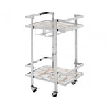 Luna White Agate Drinks Trolley