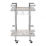 Luna White Agate Drinks Trolley