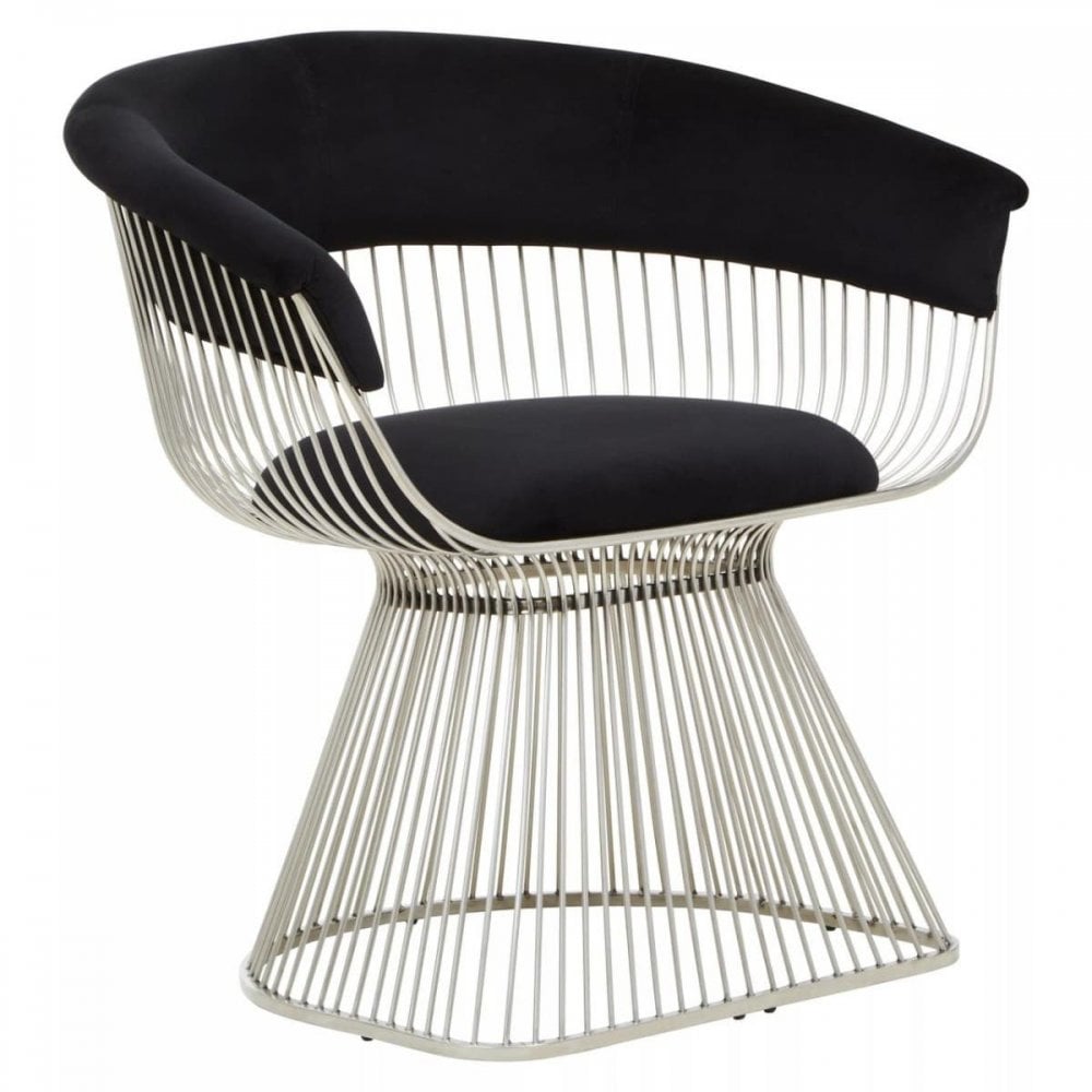 Vero Black &amp; Silver Velvet Chair