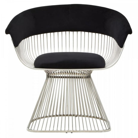 Vero Black &amp; Silver Velvet Chair