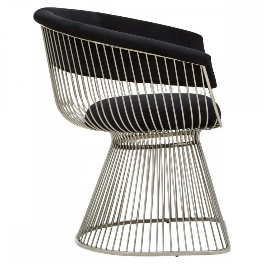Vero Black &amp; Silver Velvet Chair