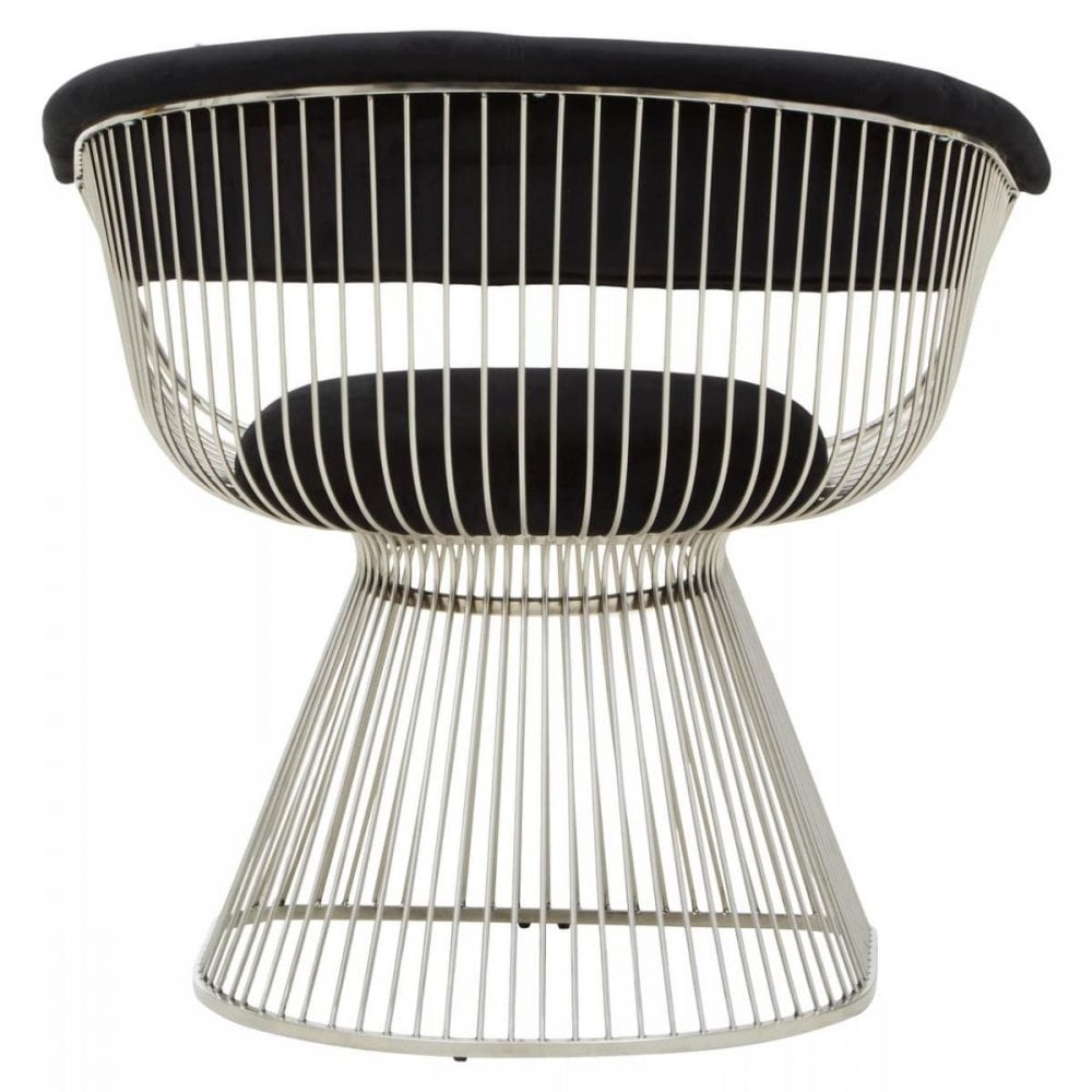 Vero Black &amp; Silver Velvet Chair