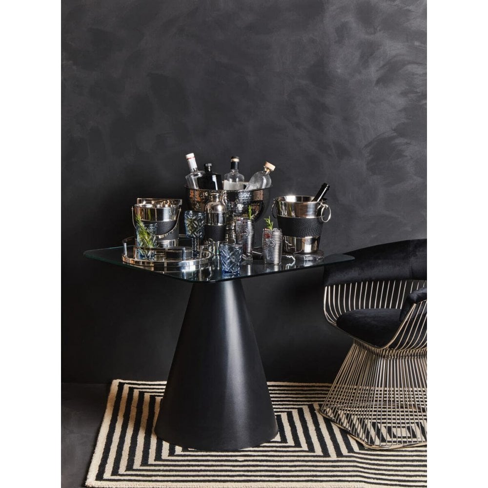 Vero Black &amp; Silver Velvet Chair