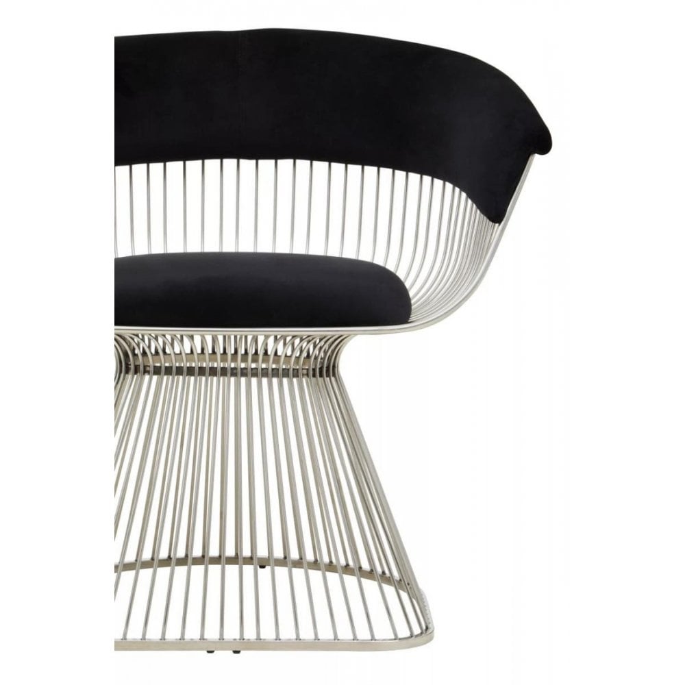 Vero Black &amp; Silver Velvet Chair