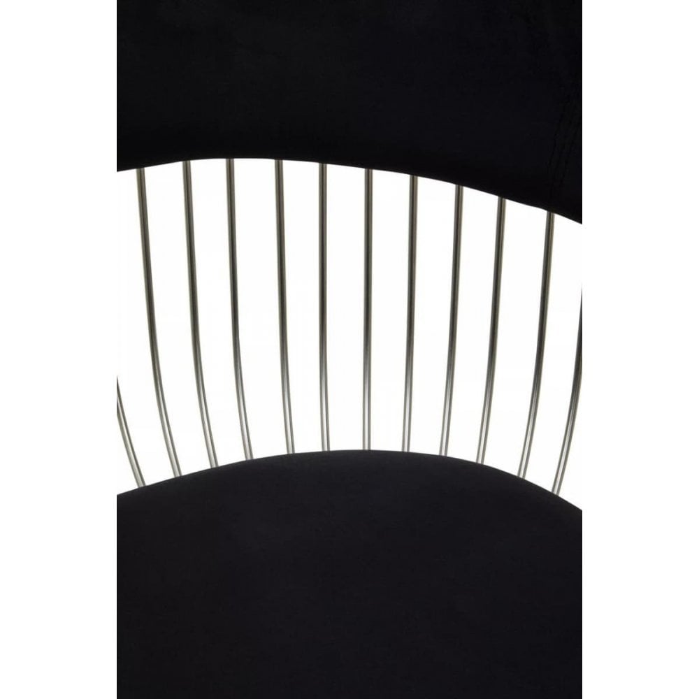 Vero Black &amp; Silver Velvet Chair